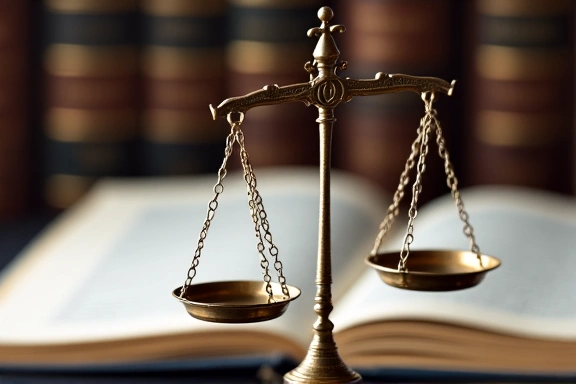 Image of a balanced scale, representing justice and fairness in legal terms