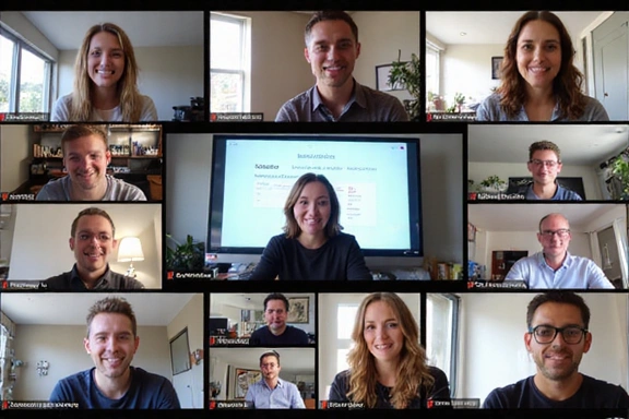 Ομάδα ανθρώπων σε online σεμινάριο διατροφής